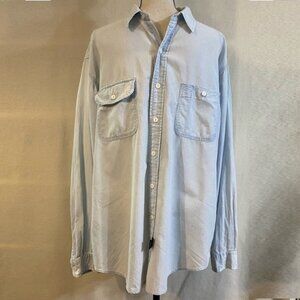 Vintage Ralph Lauren Double RL RRL light blue button down cotton shirt